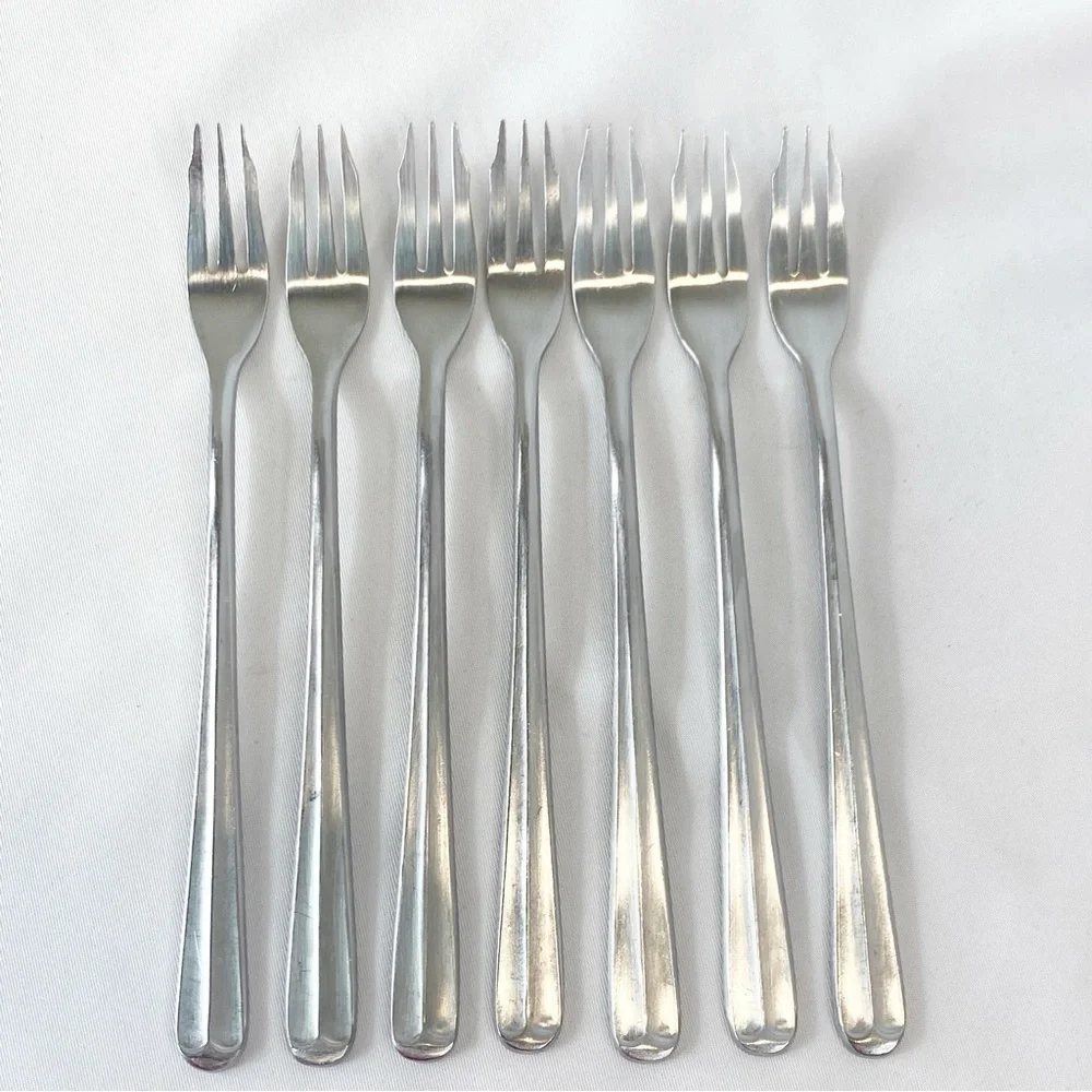 Supreme Cutlery Vintage Stainless Japan Flatware Cocktail/Seafood Forks Lot Of 7